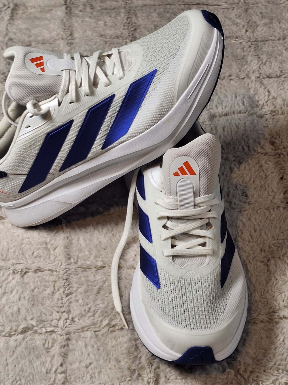 Adidas Men’s White & Blue Running Shoes